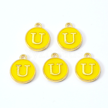 Golden Plated Alloy Enamel Charms X-ENAM-S118-09U-1