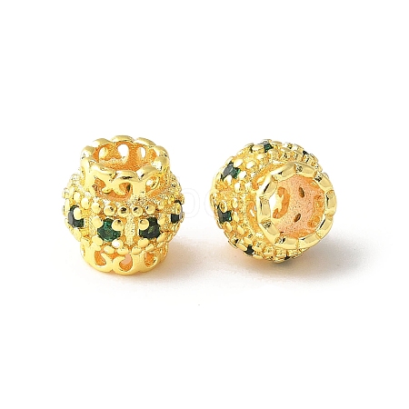Brass Micro Pave Cubic Zirconia European Beads KK-U067-08G-02-1