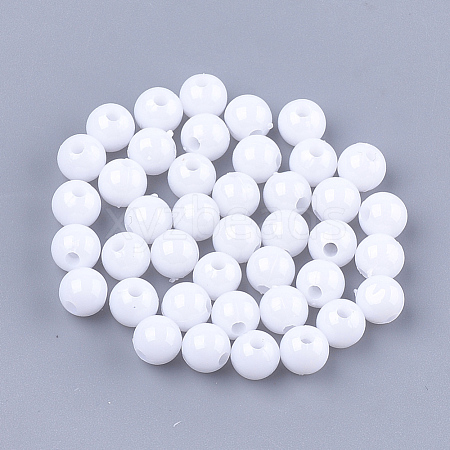 Opaque Plastic Beads X-KY-T005-6mm-601-1