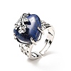 Natural Lapis Lazuli Adjustable Rings RJEW-P043-03P-13-4