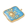 304 Stainless Steel Epoxy Resin with Natural Shell and Sequins Inside Pendants STAS-L026-17G-C03-2