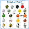 20 Styles Round Silicone Focal Beads SIL-YW0001-31-2