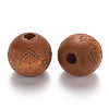 Painted Natural Wood Beads WOOD-N006-03B-02-2