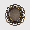 Tibetan Style Cabochon Setting TIBEP-EA079YKG-AB-FF-2