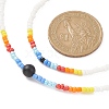 Glass Seed Beaded Necklace & Braided Beaded Bracelet SJEW-JS01283-01-4
