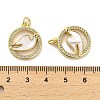 Brass Micro Pave Clear Cubic Zirconia Pendants KK-K365-01G-01-3