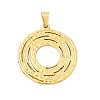 304 Stainless Steel Textured Pendants STAS-C163-06A-G-1