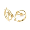 Brass Thorns Beaded Hoop Earrings for Women EJEW-F303-09G-2