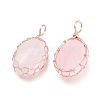 Natural Rose Quartz Pendants G-K305-B05-RG-2