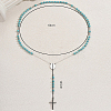 Synthetic Turquoise Rosary Bead Necklaces QO6438-2