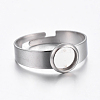 Tarnish Resistant Adjustable 304 Stainless Steel Finger Rings Components LS-STAS-G187-01P-6mm-1