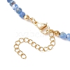 Summer Beach Dyed Natural Fire Crackle Agate Round Beaded Necklaces NJEW-JN05262-02-5