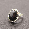 Oval Natural Black Onyx Adjustable Ring FIND-PW0021-05F-1