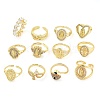 Rack Plating Brass Micro Pave Cubic Zirconia Finger Ring RJEW-C080-01B-G-1