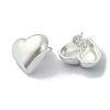 Heart Brass Stud Earrings EJEW-D098-07S-2