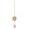 Glass Flower Hanging Suncatchers HJEW-P018-F01-3