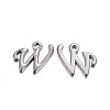 Gunmetal Plated Alloy Letter Pendants LS-PALLOY-J718-01B-W-1