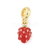 Brass Enamel Fruit European Dangle Charms KK-Z090-08G-03-1