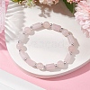 Natural Rose Quartz Round Beaded Stretch Bracelets for Women BJEW-JB11137-03-2