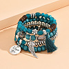 Bohemin Style Natural Moon and Star Xingyue Bodhi Beads Stretch Bracelet Set WG2BA1D-09-1