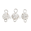 Round Polymer Clay Crystal Rhinestone Connector Charms PALLOY-JF04455-1