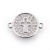 Brass Micro Pave Cubic Zirconia Links ZIRC-F093-19P-1