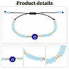 ANATTASOUL 4Pcs 4 Colors Glass & Plastic Evil Eye Braided Bead Bracelets Set BJEW-AN0001-27-3
