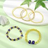 5Pcs 5 Style Natural Citrine & Lampwork Evil Eye & Seed Beaded Stretch Bracelets Set BJEW-JB09616-02-2