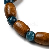 6Pcs 6 Style Natural Stone & Wood Beads Stretch Bracelets Set BJEW-SZ0001-86-3