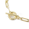 Golden 304 Stainless Steel Charm Bracelets with Brass Paperclip Chains BJEW-JB10031-03-4