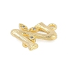 Brass Crystal Rhinestone Letter Links Connector Charms KK-S395-06G-Z-2