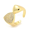 Bowknot Clear Cubic Zirconia Open Cuff Ring RJEW-L121-035G-1