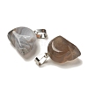 Natural Grey Agate Pendants G-Z067-02P-10-2