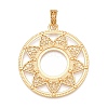 Plating Alloy Pendant Cabochon Settings PALLOY-T090-16G-1