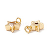 Brass Cubic Zirconia Charms FIND-Z005-02B-2