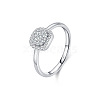 Rhodium Plated 925 Sterling Silver Moissanite Finger Rings for Women WG1C4E3-04-4