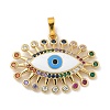 Rack Plating Brass Micro Pave Cubic Zirconia with Enamel Pendants KK-G515-46G-1