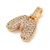 Brass Micro Pave Cubic Zirconia Pendants KK-C076-29M-G01-2