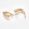 Brass Hoop Earring Findings with Latch Back Closure KK-S350-070G-3