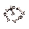 Gunmetal Plated Alloy Letter Pendants PALLOY-P097-03-I-2