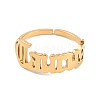 Ion Plating(IP) 304 Stainless Steel Constellation Open Cuff Ring for Women RJEW-C097-01G-03-2