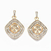 Brass Micro Pave Clear Cubic Zirconia Peg Bails Pendants X-KK-S356-123G-NF-1