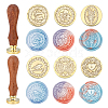 SUPERDANT 6Pcs 6 Style Wax Seal Brass Stamp Head DIY-SD0001-37-2