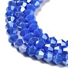 Opaque Solid Color Electroplate Glass Beads Strands EGLA-A039-P4mm-B11-3