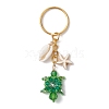 Tortoise Glass Seed Beaded Keychain KEYC-MZ00023-02-1