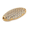 Rack Plating Brass Micro Pave Clear Cubic Zirconia Oval Connector Charms KK-A234-016G-2