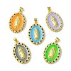 Brass Micro Pave Cubic Zirconia Pendants KK-H472-02G-1