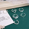 7Pcs 7 Style Heart & Cat & Wave & Arrow & Hug Hand & Knot Brass Open Cuff Rings for Women JR917A-4