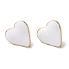 Heart 304 Stainless Steel Enamel Stud Earrings for Women EJEW-I303-21G-01-2