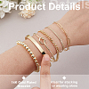 Synthetic Non-magnetic Hematite & Brass & Stainless Steel Cuff Bangles & Link & Charm Bracelets Sets BJEW-PH0004-44-4